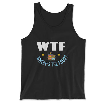WTF - Where's The Food Men/Unisex Tank in Black color